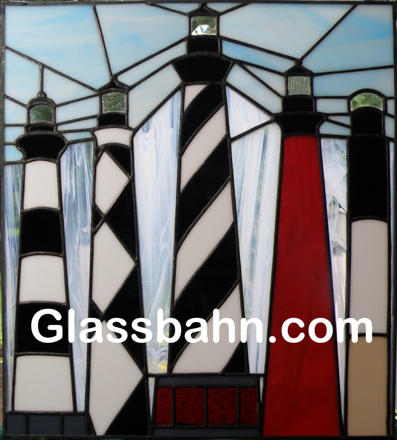 Free Lighthouse Stained Glass Stepping Stone Pattern | Stained